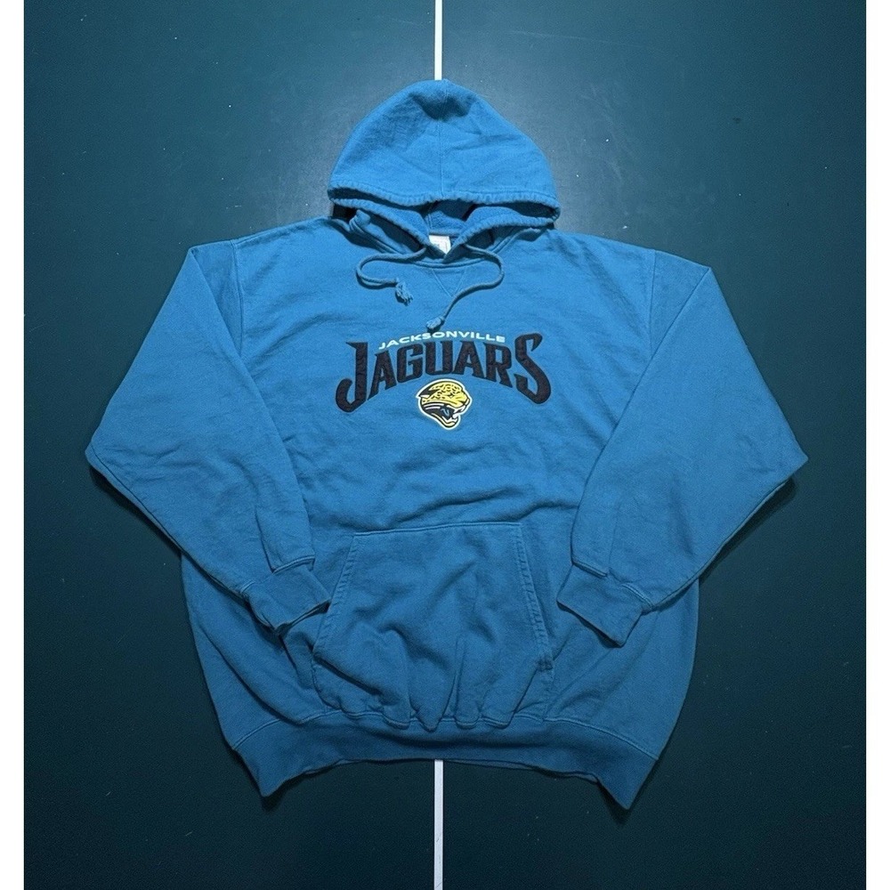Vintage Jacksonville Jaguars Hoodie‎ Sweatshirt Size 2XL Blue Embroidered NFL